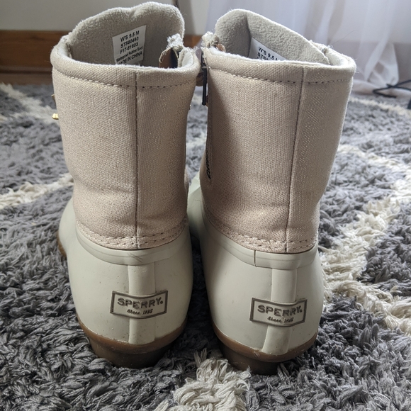 Sperry Women's Saltwater Rain Boot Gold Sparkle Size Women's 9.5 - Picture 2 of 7